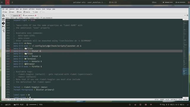 Polybar Custom Clickable menuitem смотреть онлайн