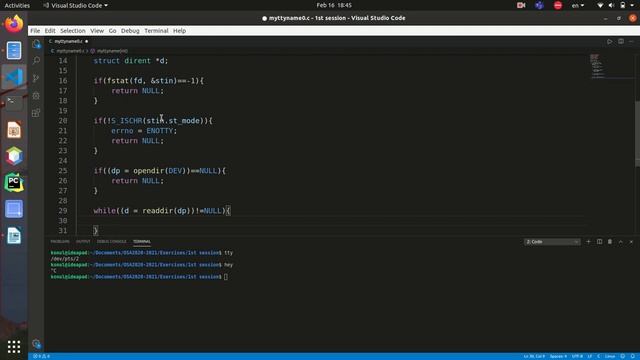 ttyname function in c смотреть онлайн