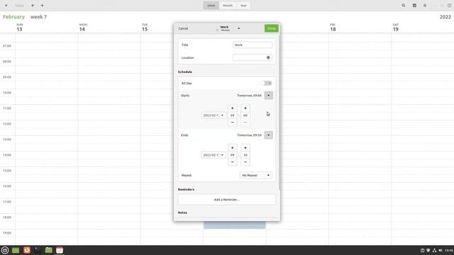 Quick demo of GNOME Calendar integration in Cinnamon 5.2 смотреть онлайн