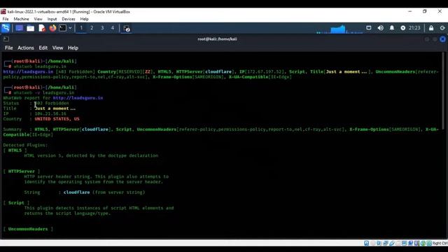 whatweb Tool | information gathering | kali linux | смотреть онлайн