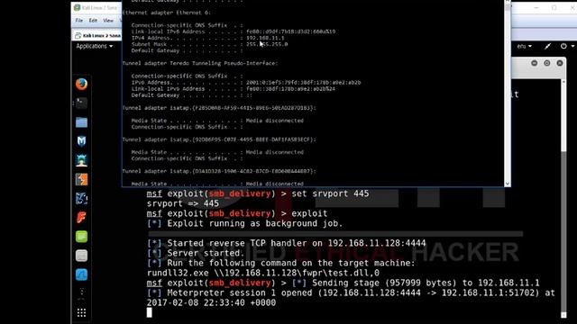 Hack with SMB Delivery Exploit using Kali Linux 2! смотреть онлайн