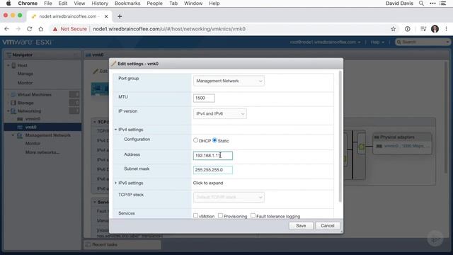 16 Configure DNS and Routing on an ESXi Host смотреть онлайн