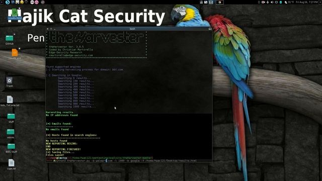 theHarvester Tutorial on Parrot Security OS смотреть онлайн