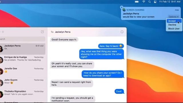 Here’s how to send a screen sharing request in Messages. смотреть онлайн