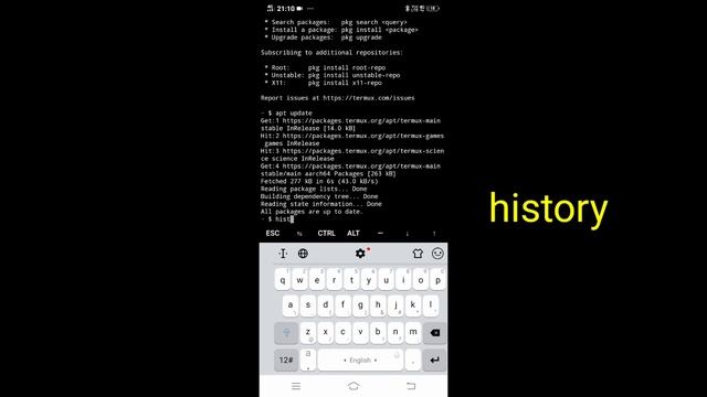 How to check history in termux#termux history #linux history. смотреть онлайн
