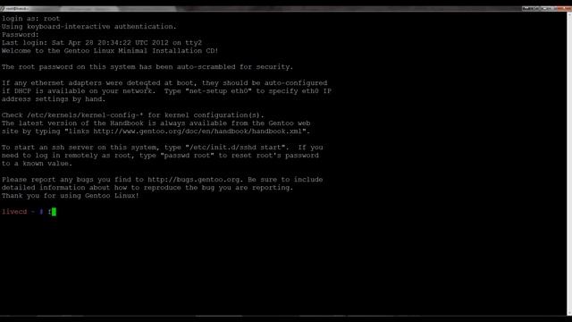 Gentoo Installation in einer VM von VMWare Part 1 смотреть онлайн