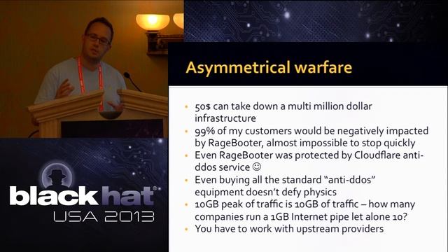 Black Hat 2013 - Denial of Service as a Service - Asymmetrical Warfare at its Finest смотреть онлайн