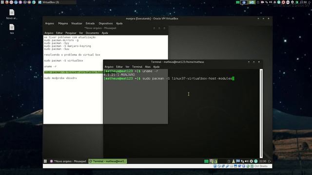 Resolvendo o problema do virtual box no arch/manjaro linux смотреть онлайн