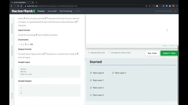 HackerRank Linux - Cut #1 смотреть онлайн