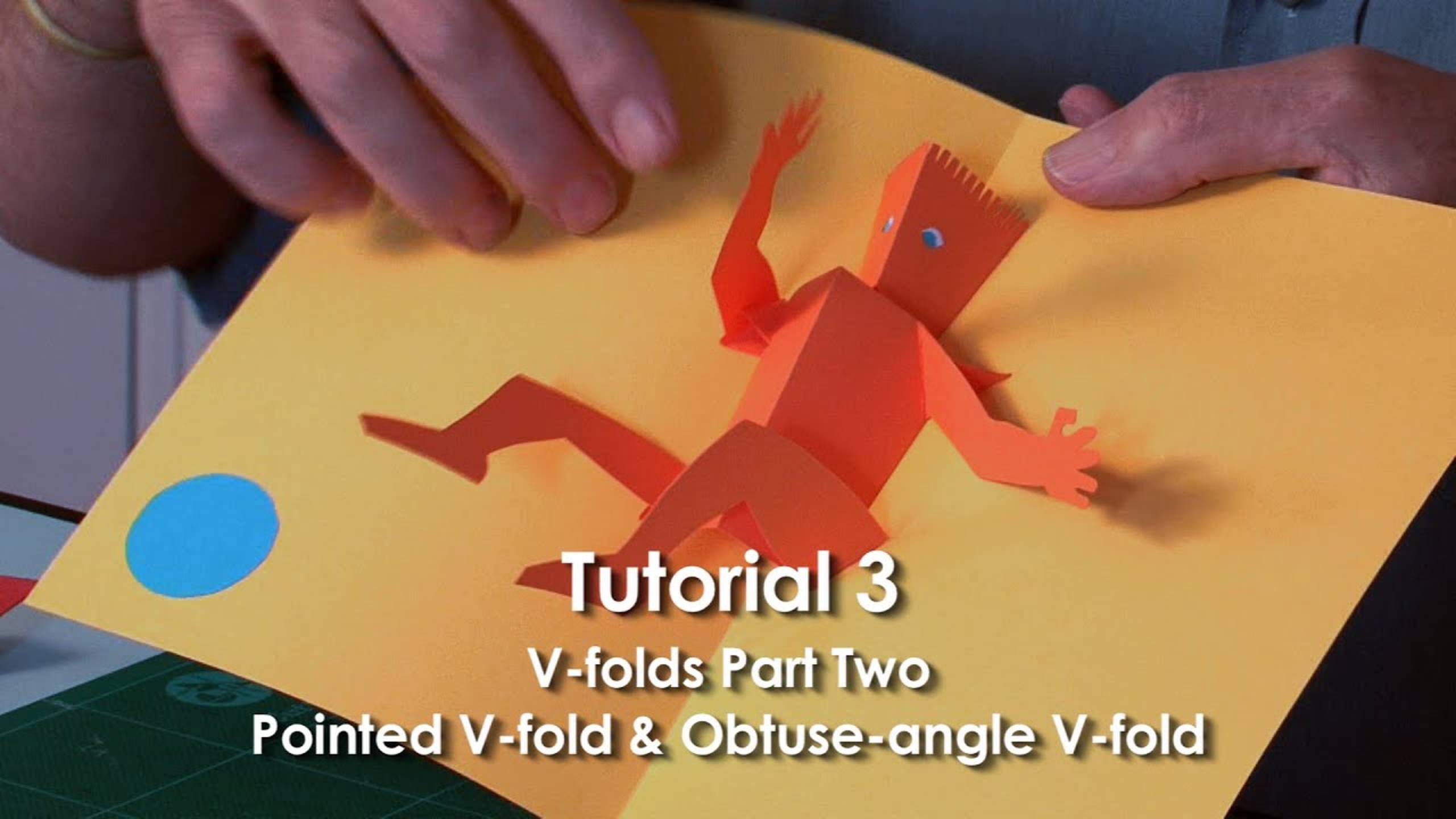 Pop-Up Tutorial 3 - V-folds Part 2 Pointed V-fold & Obtuse-angle V-fold смотреть онлайн