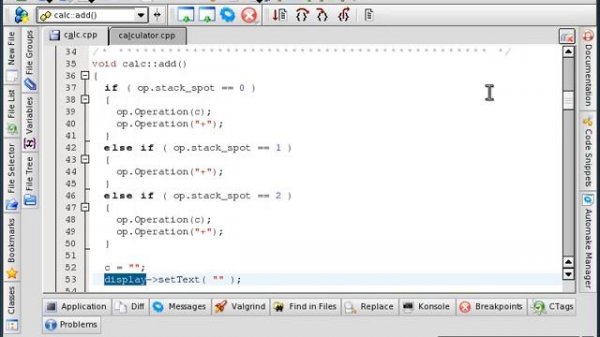 Linux GUI Calculator-14-KDEvelop Part 4