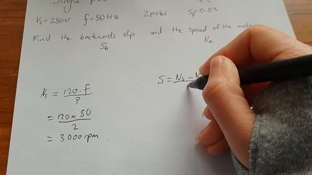 How to find the backwards slip and motor speed of a single phase induction motor. смотреть онлайн