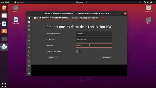 COMO ABRIR ESCRITORIO REMOTO EN LINUX MÁQUINA VIRTUAL AZURE UMG смотреть онлайн