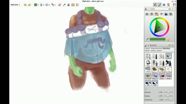 MyPaint Green Elf Girl смотреть онлайн