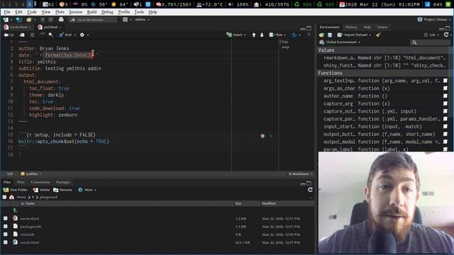 RMarkdown and RStudio YMLTHIS Addin for easy YAML смотреть онлайн
