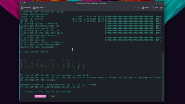 Install Hyprland on Arch Linux with the Hyprland Starter 2.0. Base installation script. смотреть онлайн