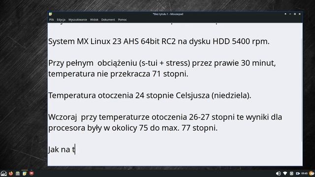 Test obciążeniowy laptopa Dell po czyszczeniu i smarowaniu procesora, z systemem MX Linux 23 AHS RC смотреть онлайн