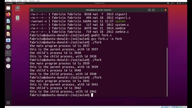 fork.c - A Chamada de sistema fork() para duplicar (clonar) um processo no Linux смотреть онлайн