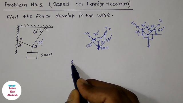 Problem No.2 | Based On Lami's Theorem | Engineering Mechanics | #abhisheklectures смотреть онлайн