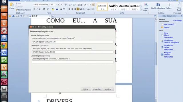 DICAS - COMO INSTALAR UMA IMPRESSORA EM REDE NO UBUNTU смотреть онлайн