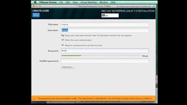 Red Hat Enterprise Linux 7 Gnome 3 Installation Steps on VMware Fusion 6 смотреть онлайн