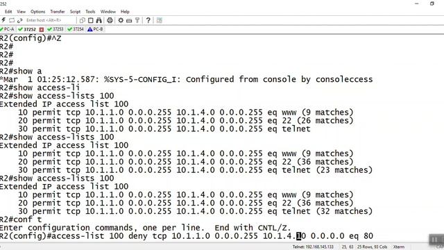ACL Extended and IP Access List смотреть онлайн