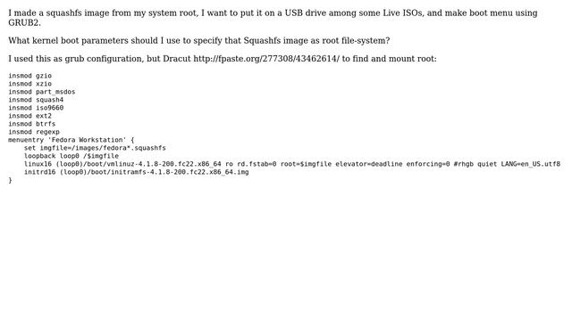 Unix & Linux: How to boot using a squashfs image as rootfs? смотреть онлайн