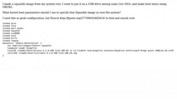 Unix & Linux: How to boot using a squashfs image as rootfs?