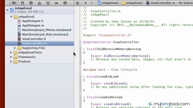 Learn Xcode 4.2 Tutorial iOS iPad iPhone 1.34 In App Email Basics pt 1 смотреть онлайн