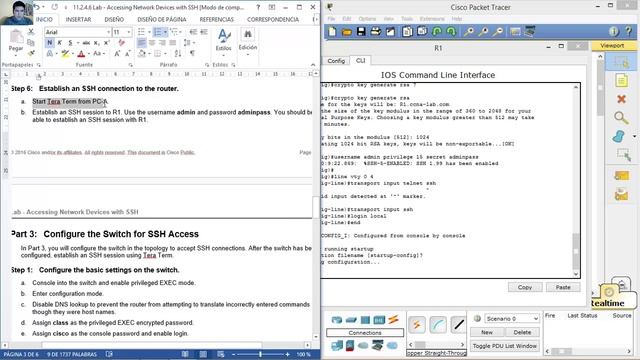 11.2.4.6 Lab - Accessing Network Devices With SSH