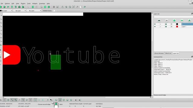 How to draw youtube logo use LIBRECAD смотреть онлайн
