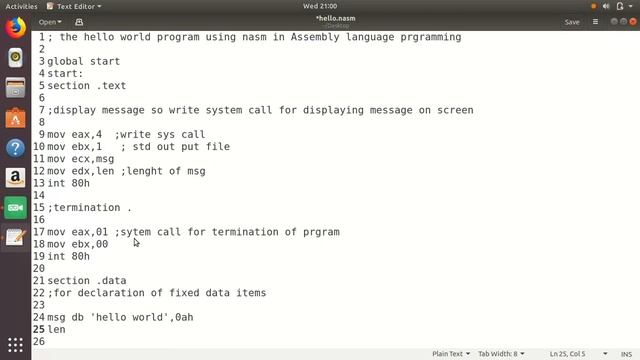 ALp program in nasm Helloworld3 смотреть онлайн