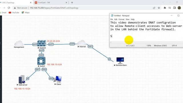 DNAT Configuration in FortiGate Firewall смотреть онлайн