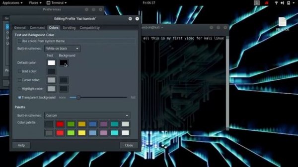 Kali Linux Change Terminal Color Scheme