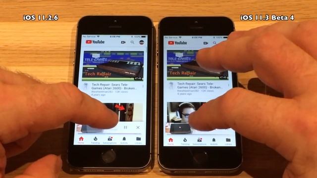 iPhone 5S : iOS 11.3 Beta 4 vs iOS 11.2.6 Speed Test Build 15E5201e смотреть онлайн