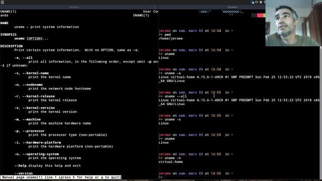 Commande Linux: uname смотреть онлайн
