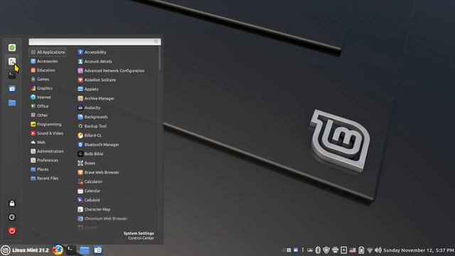 Linux Mint 21.2 - Cinnamon - Transparent Panel Bar. смотреть онлайн