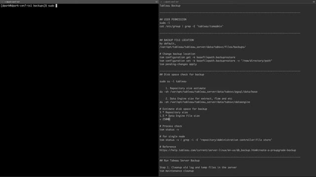 Tableau Server Backup | Centos | Redhat | How to | Permission | Disk size смотреть онлайн