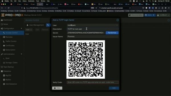 Proxmox Backup Server: TOTP (Time-based One Time Password) Setup #Proxmox #totp #backup