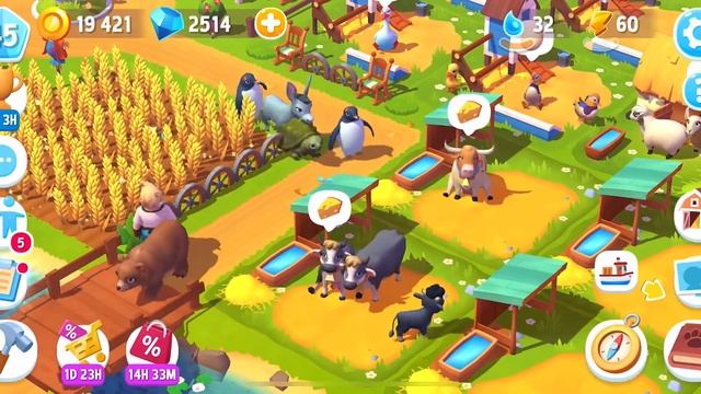 FARMVILLE 3: ANIMALS | iOS | Level 45 | Opening 10 Exotic Animal Chests | Gameplay смотреть онлайн