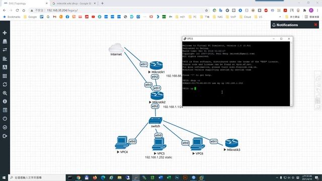MikroTik eve-ng LAB - DHCP server, client & relay 學習 смотреть онлайн