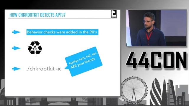 Chkrootkit: Eating APTs for breakfast since 1997 - Nelson Murilo at 44CON 2017 смотреть онлайн
