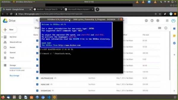 1. Install DosBox and MASM in Your Linux based Operating System