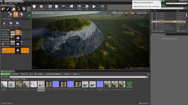 Ruins in the ForestProject Unreal Engine 4 Sculpting Landscape and LODS смотреть онлайн