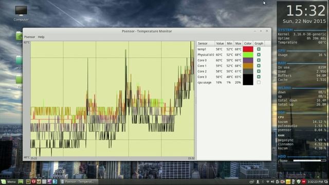 Manage CPU Temperature in Linux Mint 17.2 смотреть онлайн