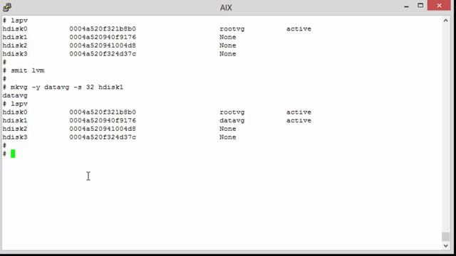LVM - In AIX - Creating a VG LV FS смотреть онлайн