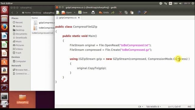 mono c# compress file with gzip смотреть онлайн