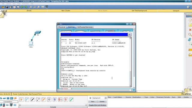 Сisco packet tracer 2.1.4.8 Navigating the IOS 1 смотреть онлайн