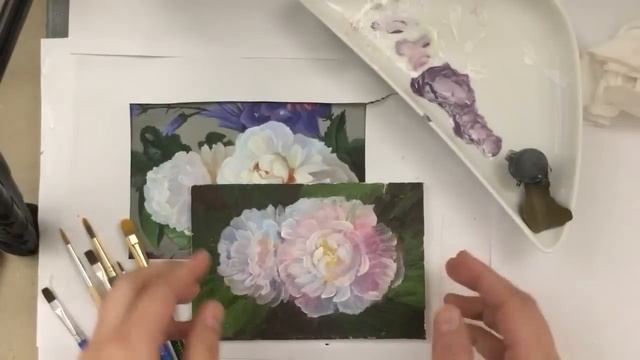 «Цветы. Пионы» как нарисовать. ЛЕССИРОВКА! АКРИЛ | Сезон 1-2 | Мастер-класс для начинающих смотреть онлайн