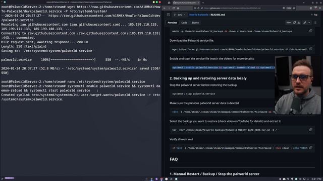 Palworld Dedicated Server Setup Guide on Linux - Part 3 (Automating server backups / fixing .steam) смотреть онлайн